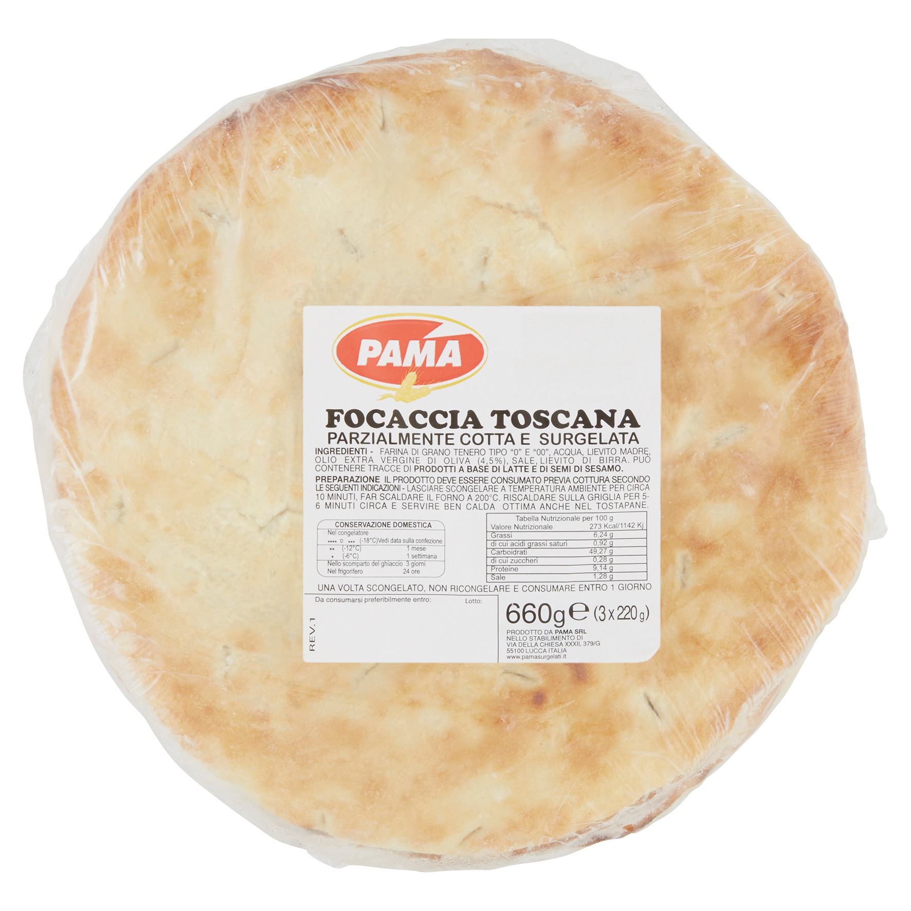 Focaccia Toscana Surgelata